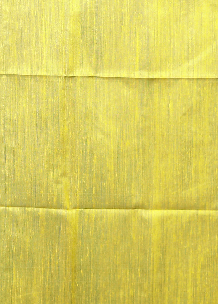Yellow Handloom Matka Pure Silk Saree With Blouse Piece