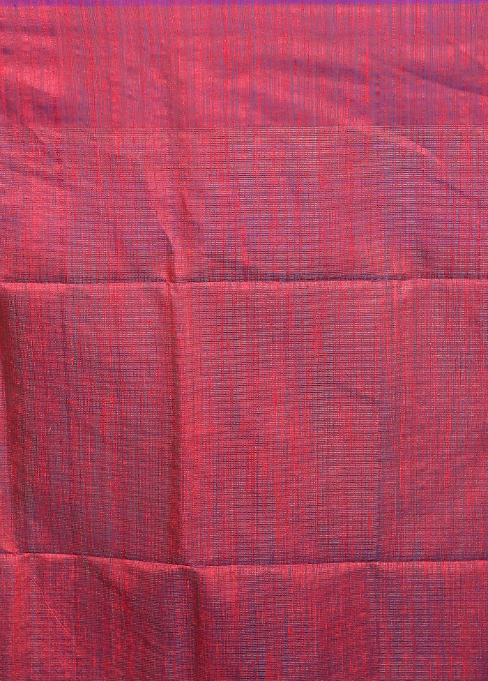 Purple Handloom Matka Pure Silk Saree With Blouse Piece