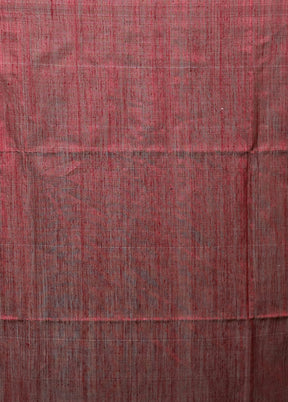 Maroon Handloom Matka Pure Silk Saree With Blouse Piece