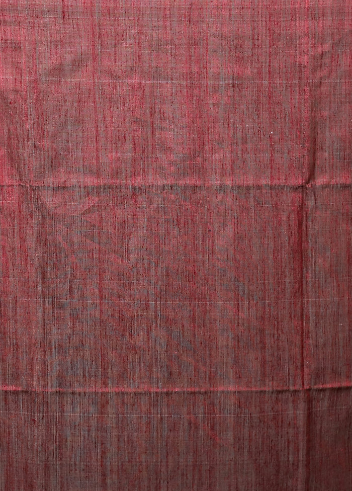 Maroon Handloom Matka Pure Silk Saree With Blouse Piece