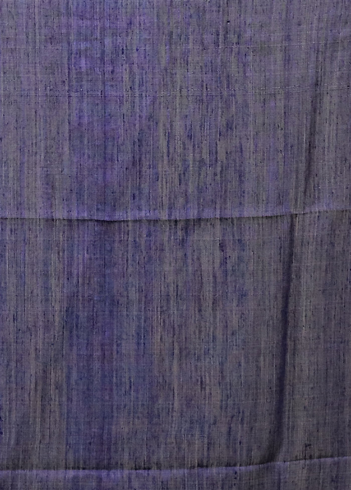 Blue Handloom Matka Pure Silk Saree With Blouse Piece