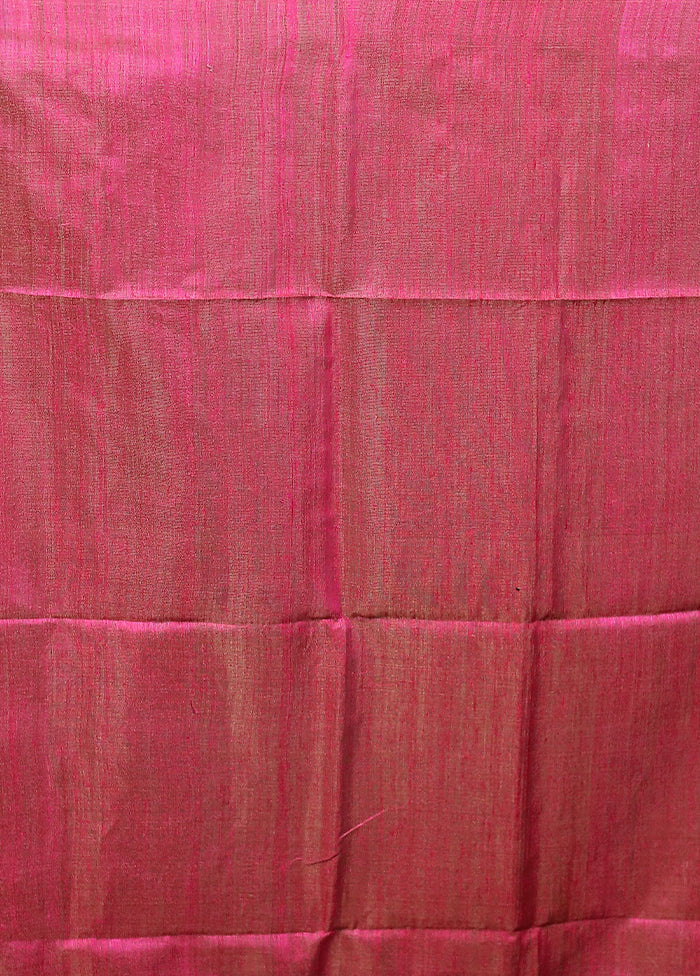 Red Handloom Matka Pure Silk Saree With Blouse Piece