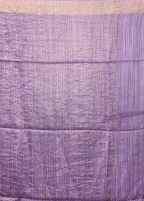 Purple Handloom Matka Pure Silk Saree With Blouse Piece