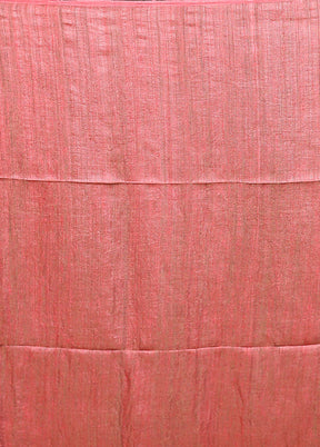 Pink Handloom Matka Pure Silk Saree With Blouse Piece