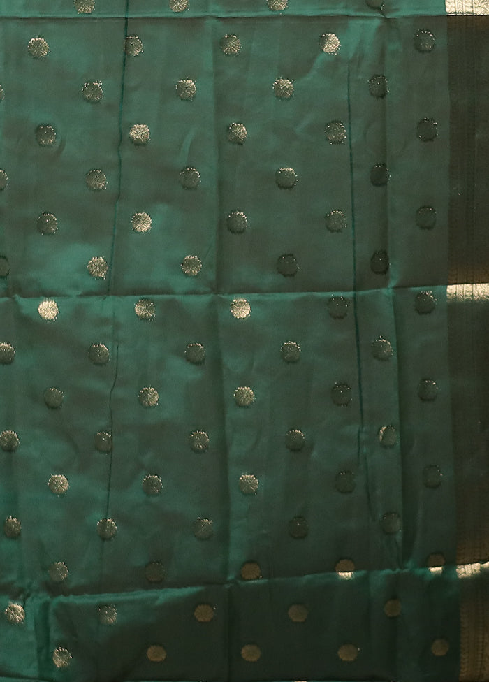 Green Kora Silk Saree With Blouse Piece