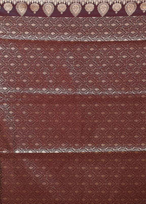 Purple Banarasi Silk Saree With Blouse Piece