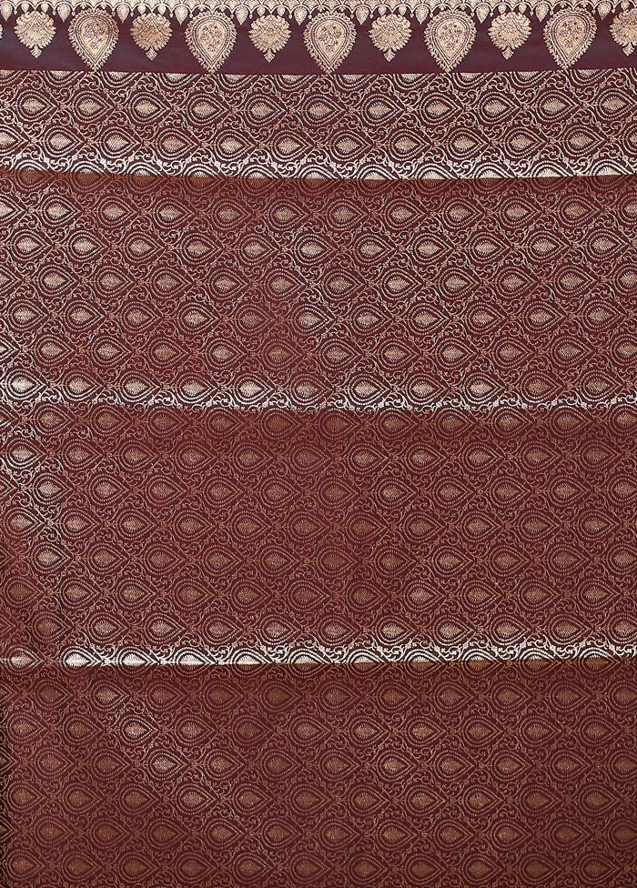 Purple Banarasi Silk Saree With Blouse Piece