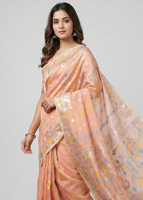 Pink Organza Saree With Blouse Piece