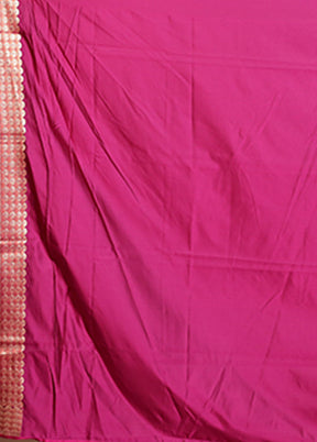 Purple Handloom Banarasi Pure Silk Saree With Blouse Piece