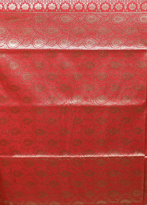 Red Banarasi Silk Saree With Blouse Piece