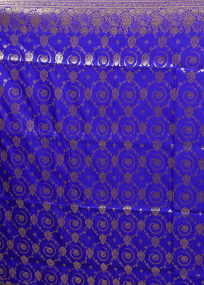 Blue Banarasi Silk Saree With Blouse Piece
