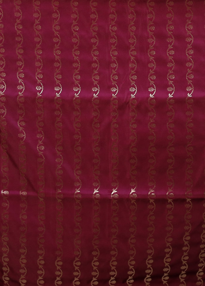 Pink Banarasi Silk Saree With Blouse Piece