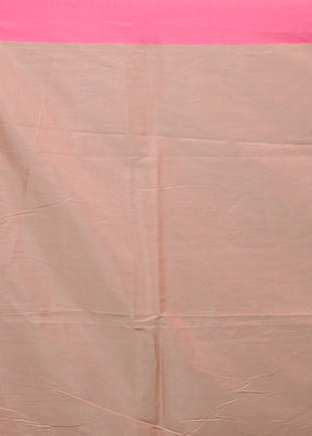 Peach Kora Silk Saree With Blouse Piece