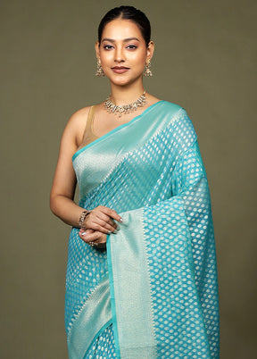 Green Kora Silk Saree With Blouse Piece