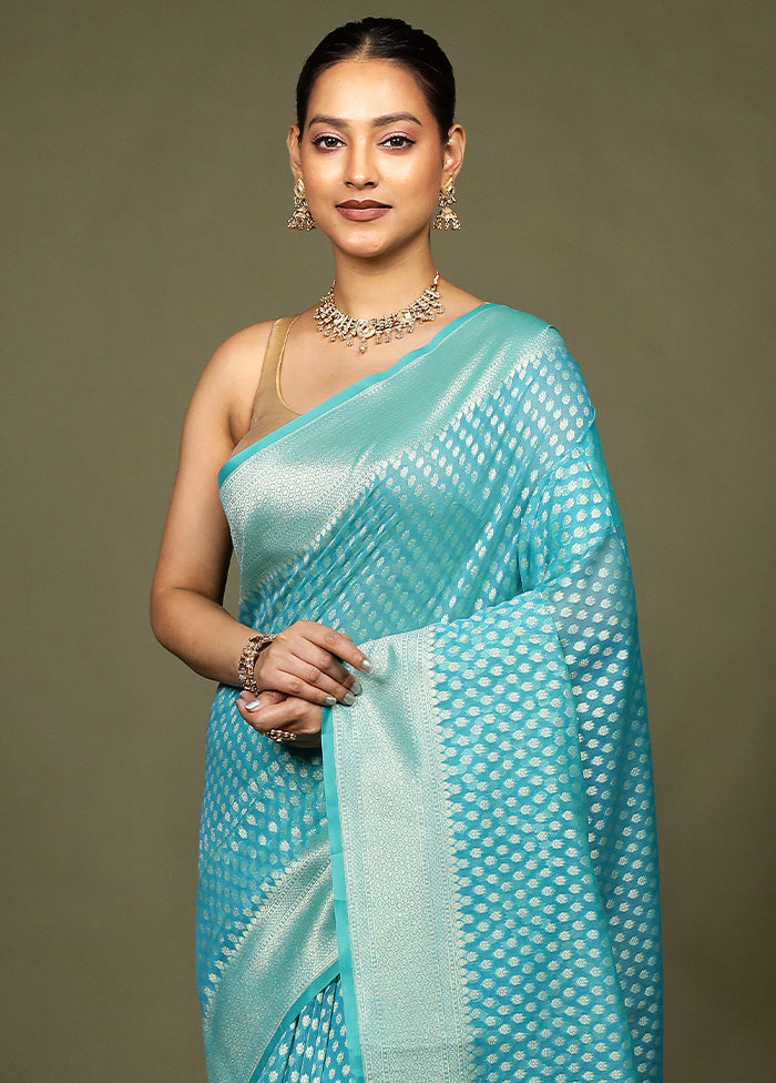 Green Kora Silk Saree With Blouse Piece