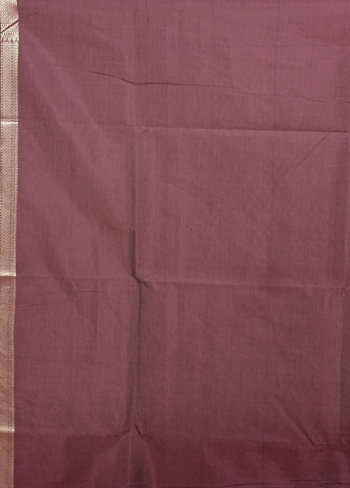 Purple Kora Silk Saree With Blouse Piece