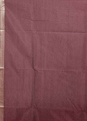 Purple Kora Silk Saree With Blouse Piece