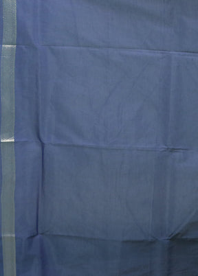 Blue Kora Silk Saree With Blouse Piece