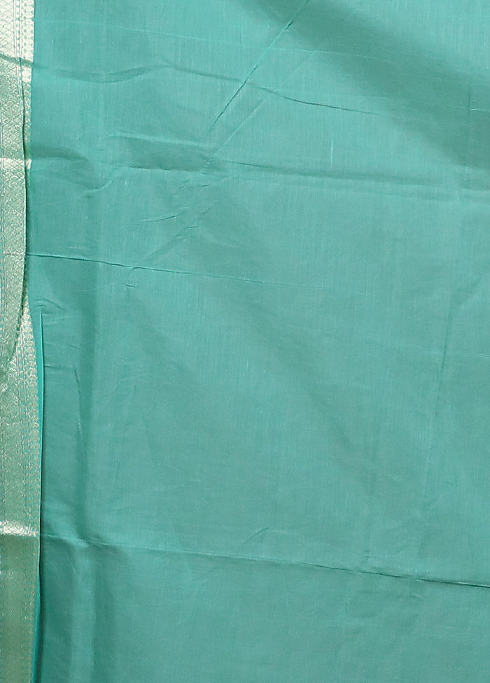 Green Kora Silk Saree With Blouse Piece