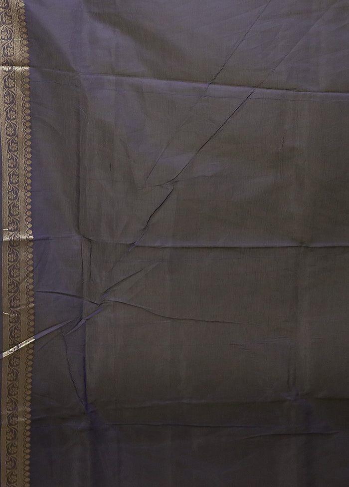 Blue Kora Silk Saree With Blouse Piece