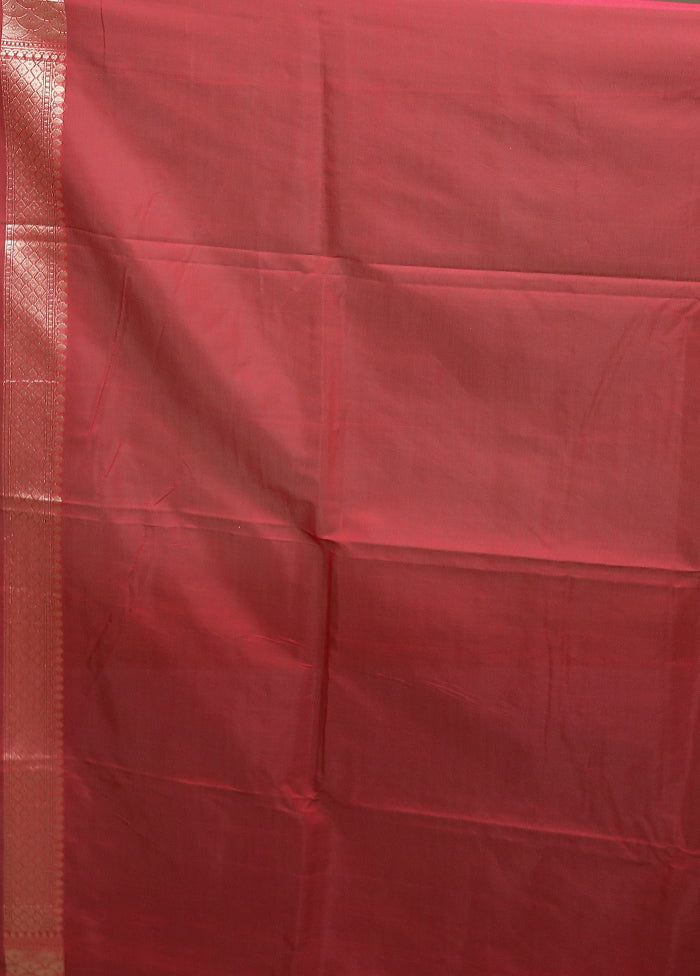 Red Kora Silk Saree With Blouse Piece