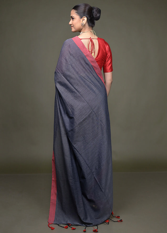Grey Matka Silk Saree With Blouse Piece