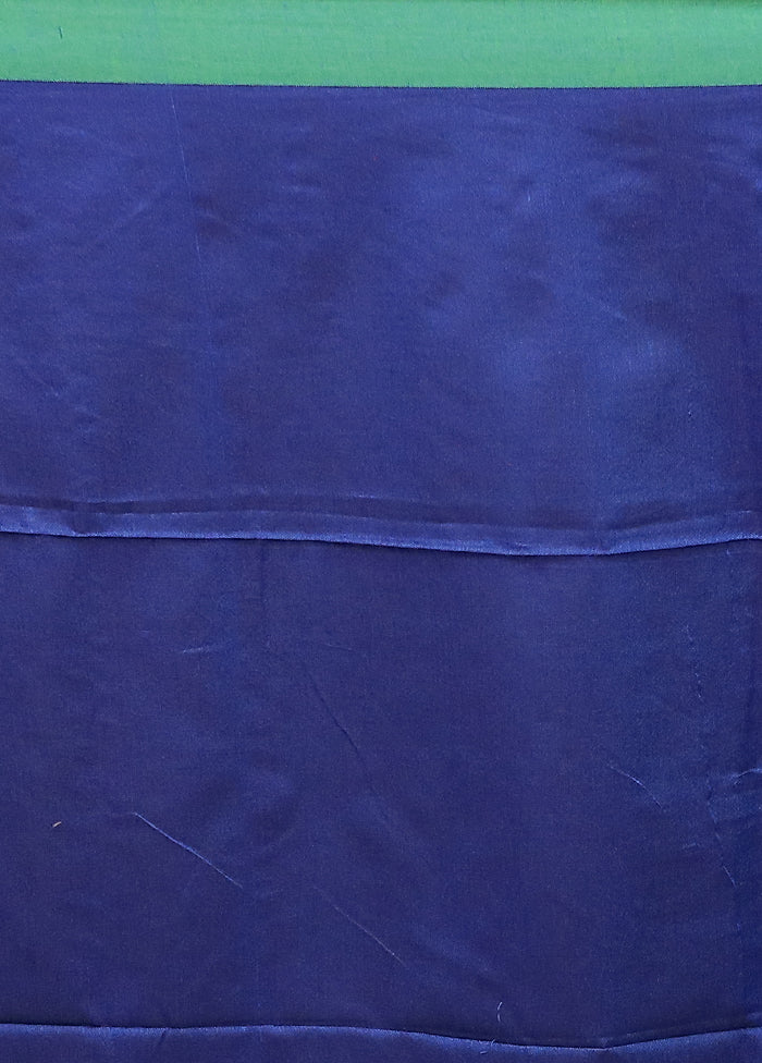 Blue Matka Silk Saree With Blouse Piece