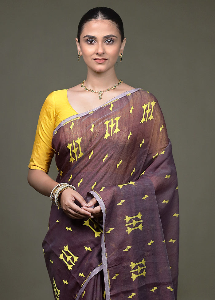 Maroon Matka Silk Saree With Blouse Piece