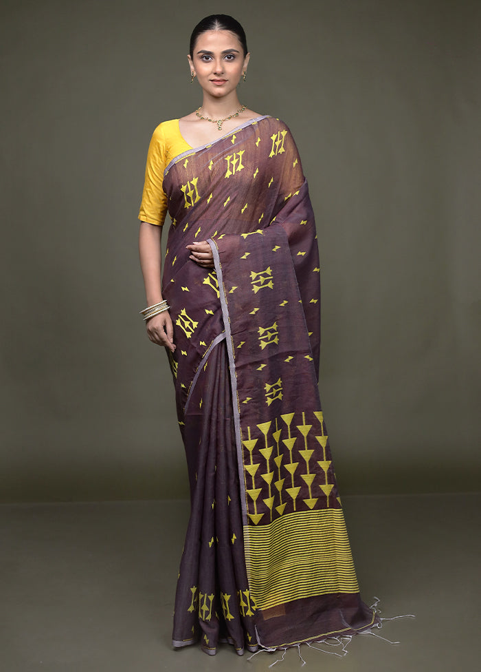 Maroon Matka Silk Saree With Blouse Piece