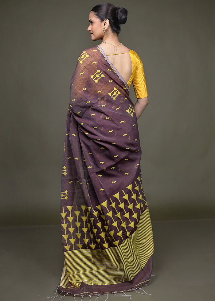 Maroon Matka Silk Saree With Blouse Piece