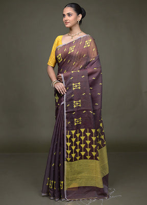 Maroon Matka Silk Saree With Blouse Piece