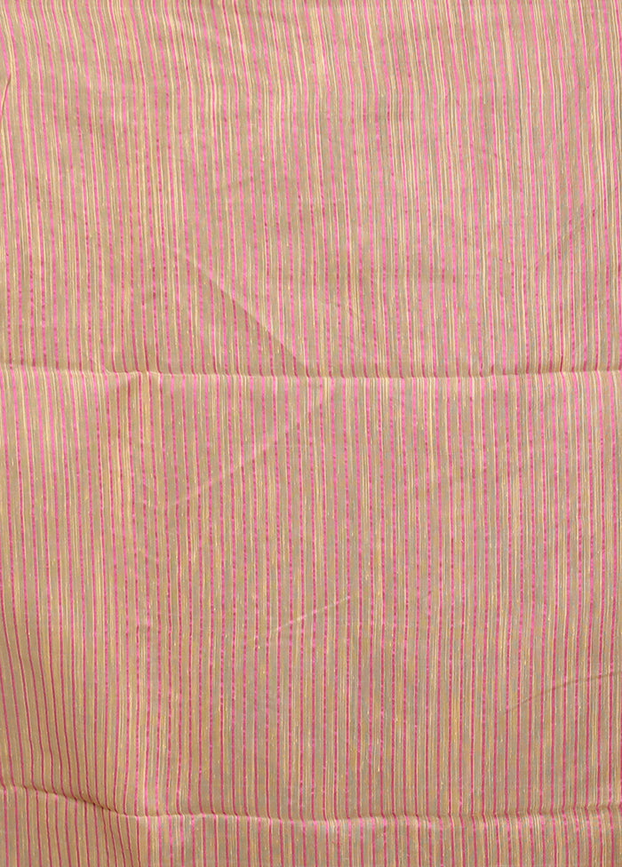Cream Matka Silk Saree With Blouse Piece