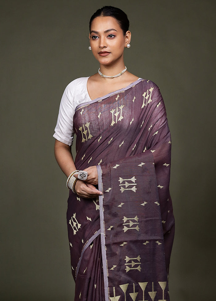 Maroon Matka Silk Saree With Blouse Piece