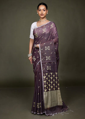 Maroon Matka Silk Saree With Blouse Piece