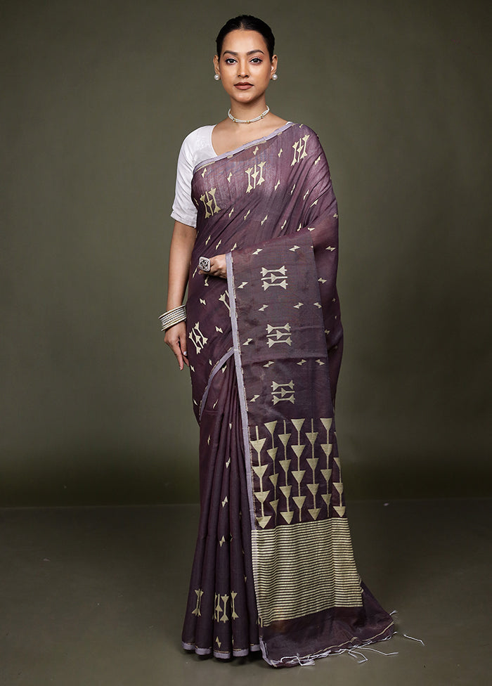 Maroon Matka Silk Saree With Blouse Piece