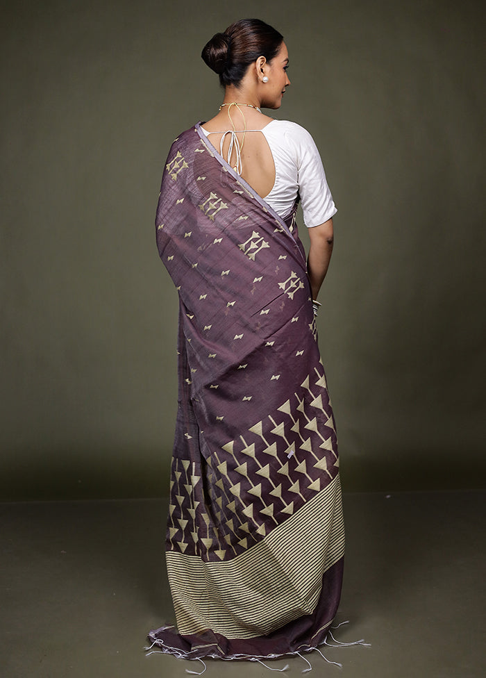 Maroon Matka Silk Saree With Blouse Piece
