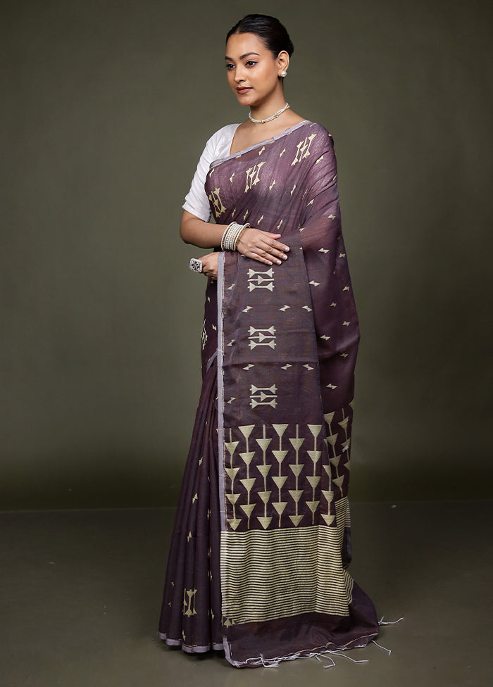 Maroon Matka Silk Saree With Blouse Piece