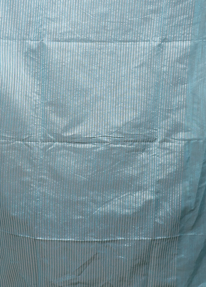 Blue Matka Silk Saree With Blouse Piece