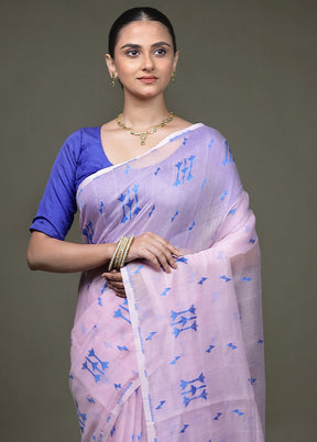 Pink Matka Silk Saree With Blouse Piece