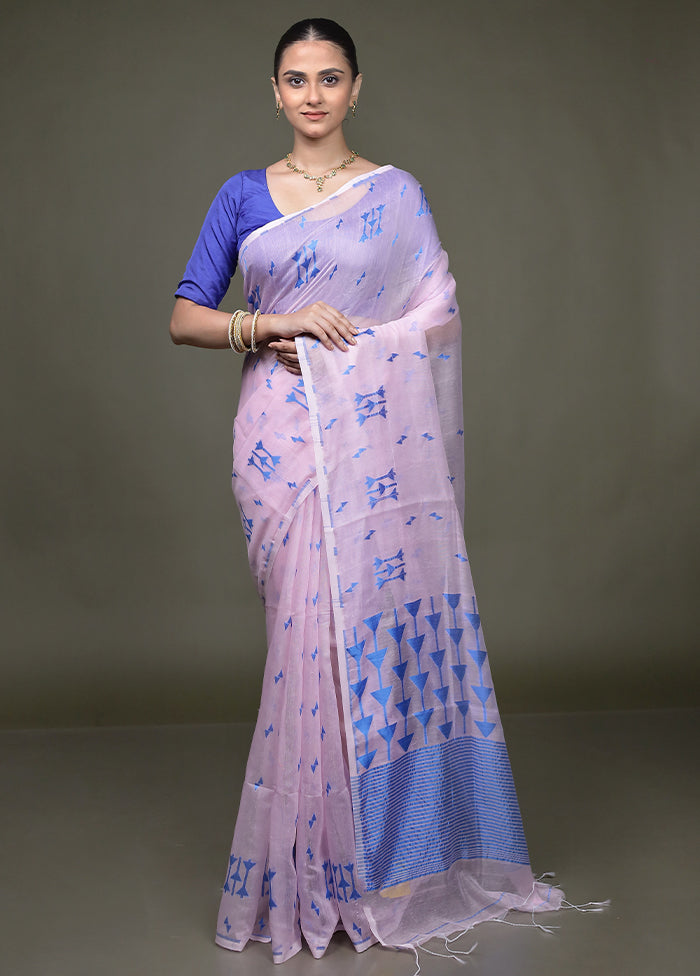 Pink Matka Silk Saree With Blouse Piece