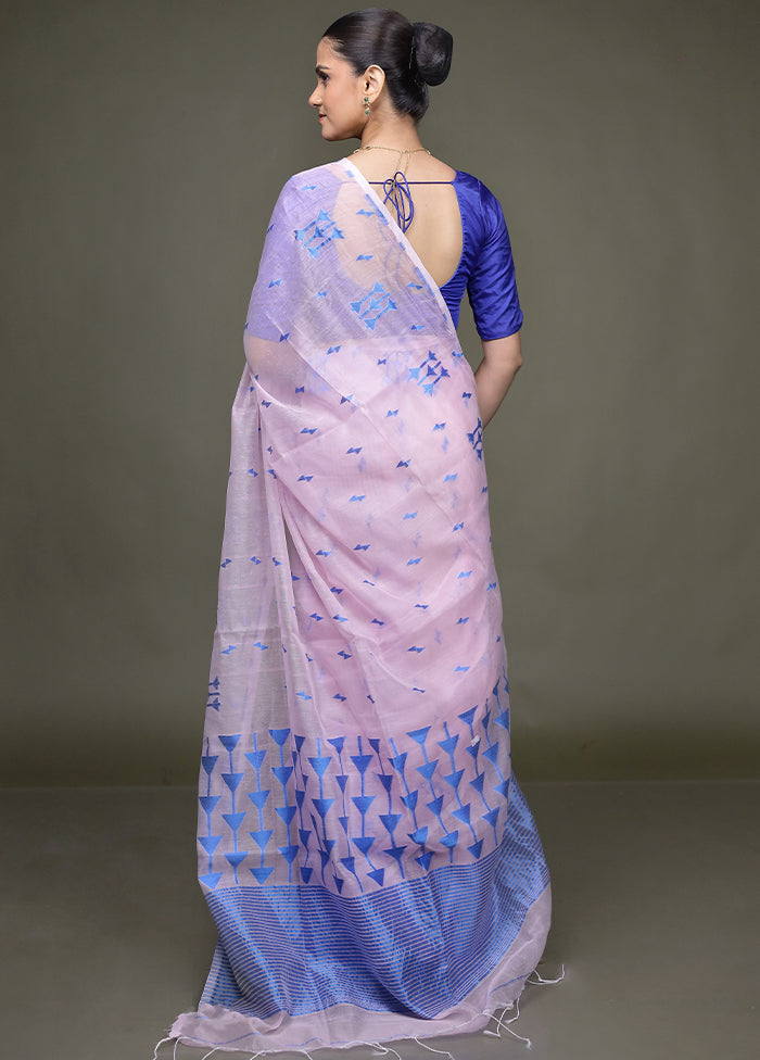 Pink Matka Silk Saree With Blouse Piece