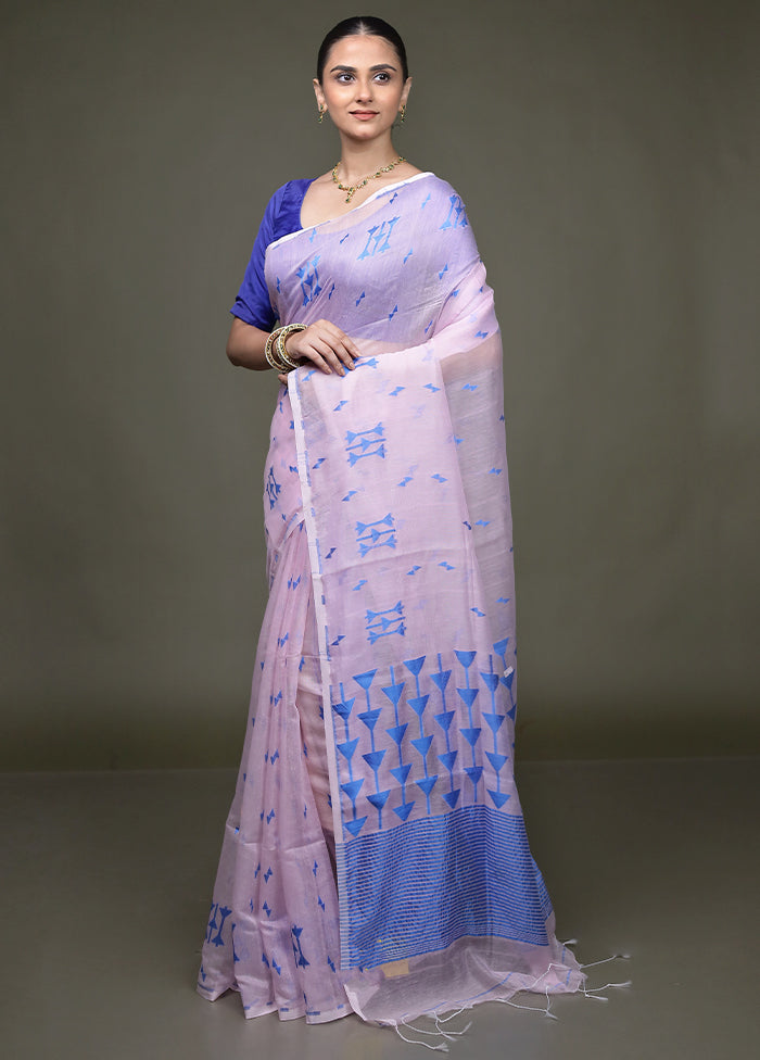 Pink Matka Silk Saree With Blouse Piece