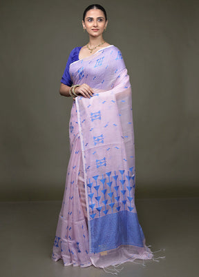 Pink Matka Silk Saree With Blouse Piece