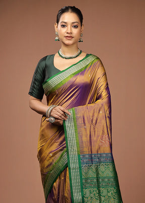 Pink Handloom Bomkai Pure Silk Saree With Blouse Piece