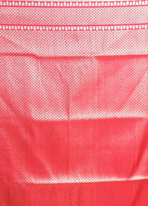 Pink Banarasi Silk Saree With Blouse Piece