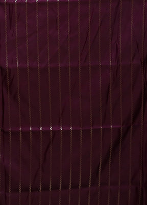 Purple Banarasi Silk Saree With Blouse Piece