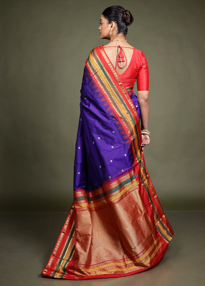 Blue Kanjivaram Silk Saree With Blouse Piece