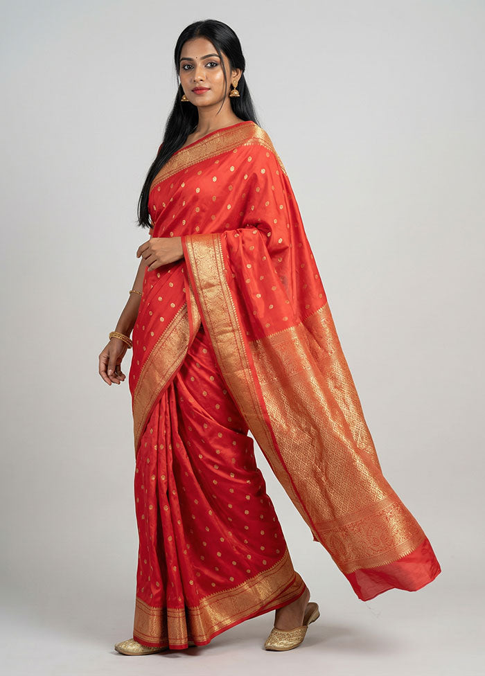 Pink Kanjivaram Silk Saree With Blouse Piece