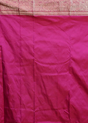 Pink Kanjivaram Silk Saree With Blouse Piece