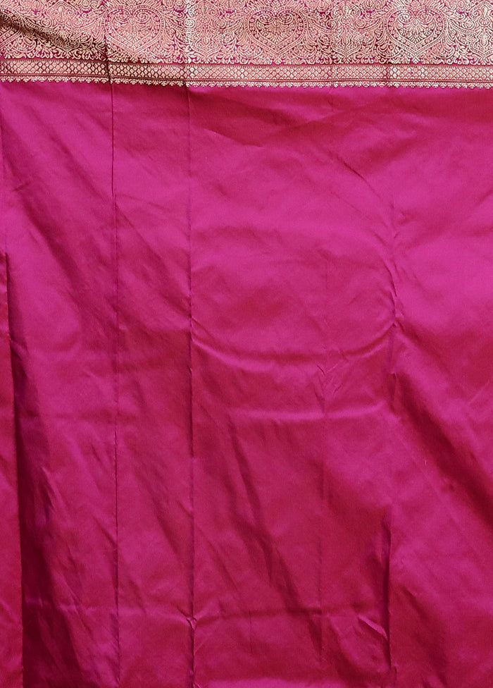 Pink Kanjivaram Silk Saree With Blouse Piece